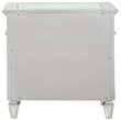 ACME Varian 3-Drawer Wooden Nightstand with Sunburst Trim in Silver Mirrored
