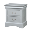 ACME Louis Philippe III Wood Nightstand in Platinum White
