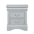 ACME Louis Philippe III Wood Nightstand in Platinum White