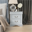 ACME Louis Philippe III Wood Nightstand in Platinum White