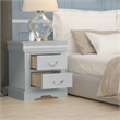 ACME Louis Philippe III Wood Nightstand in Platinum White