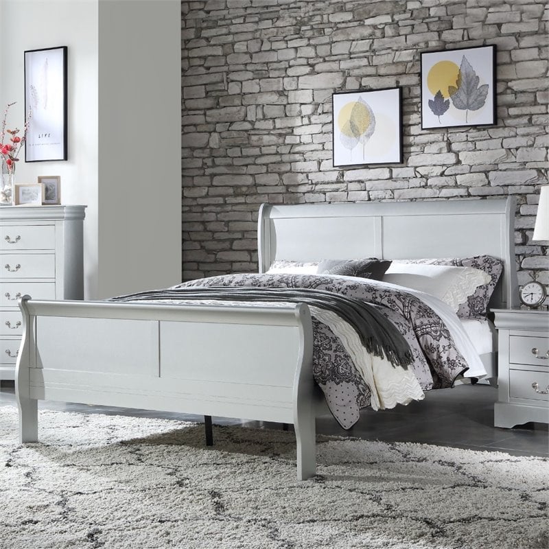 ACME Louis Philippe Full Bed in Platinum