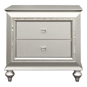 ACME Kaitlyn 2-Drawer Wooden Nightstand in Champagne White