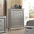 ACME Kaitlyn 5-Drawer Wooden Chest in Champagne White