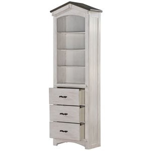 acme tree house bookcase cabinet in weathered white and washed gray