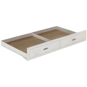 ACME Tree House II Wood Twin Trundle with Caster in Weathered White