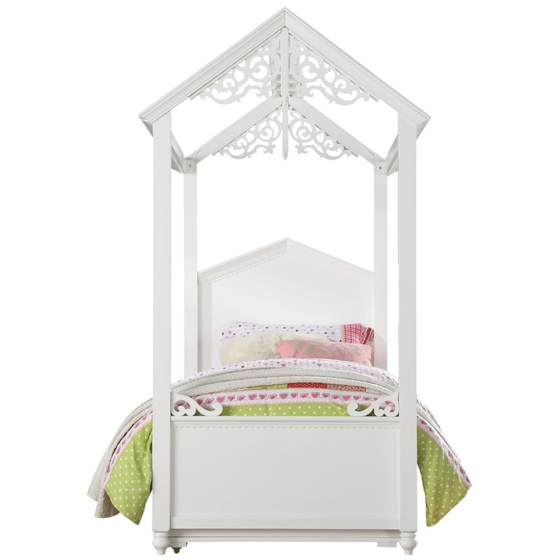 ACME Rapunzel Twin Bed in White
