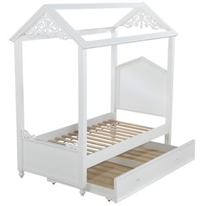 acme rapunzel twin bed in white