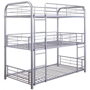 ACME Cairo Triple Twin Bunk Bed in Silver