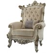 ACME Picardy II Accent Chair with 1 Pillow in Fabric and Antique Pearl