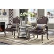 ACME Picardy Chair with 1 Pillow in Velvet and Antique Platinum