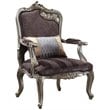 ACME Picardy Chair with 1 Pillow in Velvet and Antique Platinum