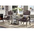 ACME Picardy Chair with 1 Pillow in Velvet and Antique Platinum