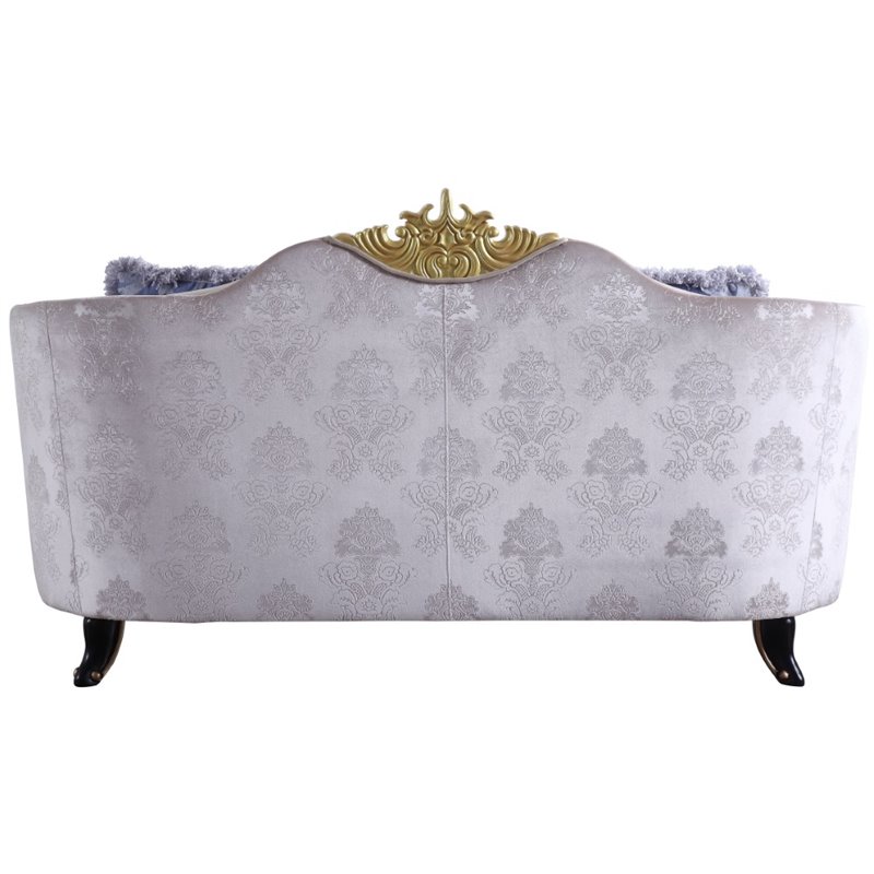 ACME Sheridan Loveseat with 5 Pillows in Cream Fabric