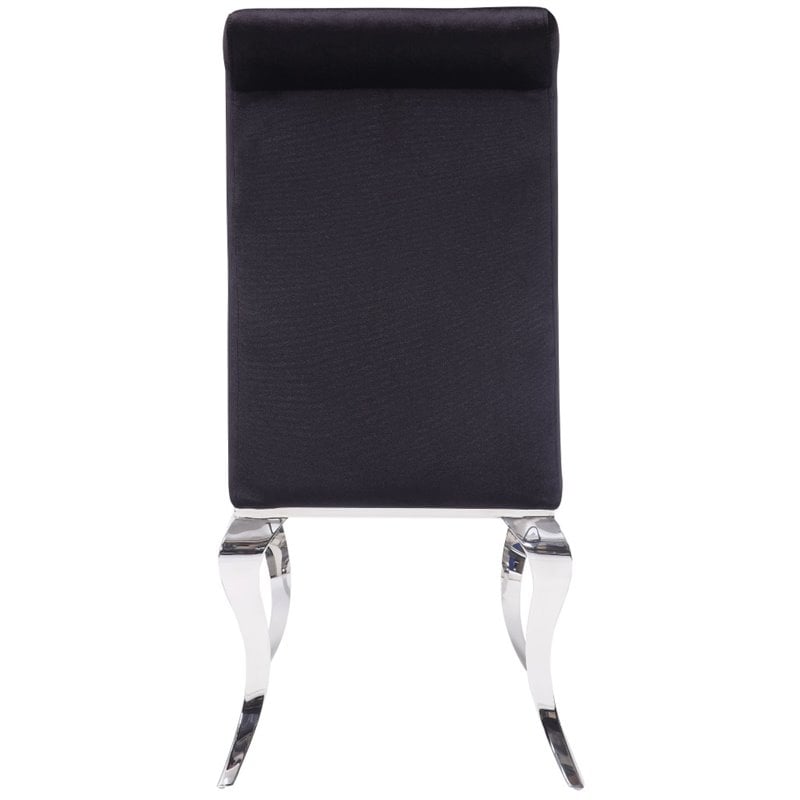 ACME Fabiola Side Chair (Set of 2) in Fabric and Stainless Steel