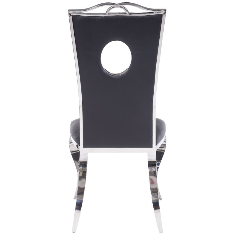 ACME Furniture Cyrene Side Chair (Set of 2) in PU and Stainless Steel