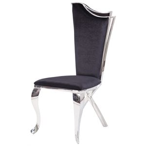 acme cyrene side chair (set of 2) in fabric and stainless steel
