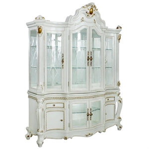 acme picardy hutch and buffet in antique pearl