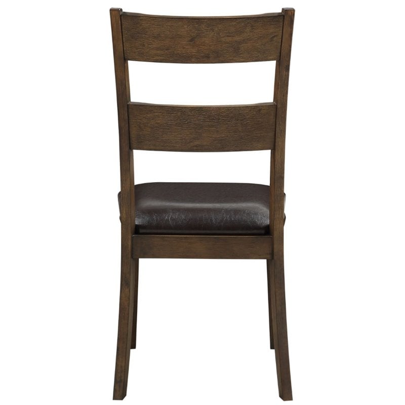 ACME Nabirye Wooden Upholstered Side Chair in Dark Oak Set of 2