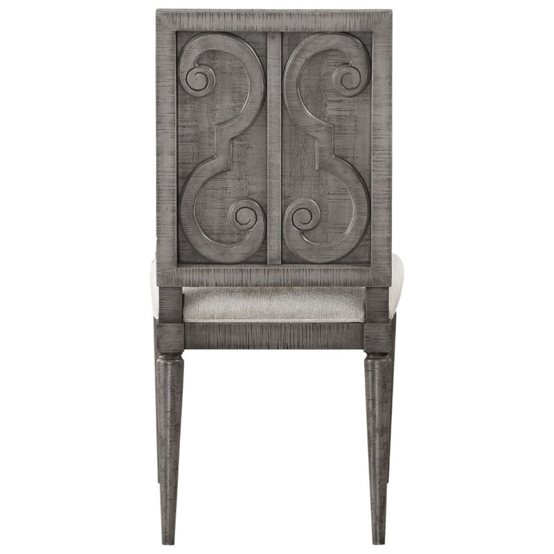 ACME Artesia Wooden Upholstered Side Chair Set of 2 in Salvaged Natural