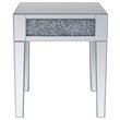 ACME Noralie Square Mirror Top End Table in Mirrored and Faux Diamonds