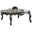 ACME Picardy Rectangular Wooden Coffee Table in Antique Platinum and Espresso
