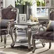 ACME Picardy Suqare Wooden End Table in Antique Platinum and Gray