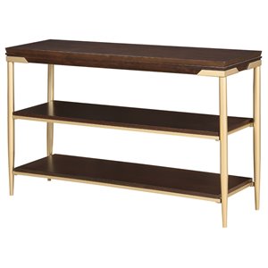 ACME Eschenbach Rectangular Wooden Sofa Table with 2 Shelves in Cherry