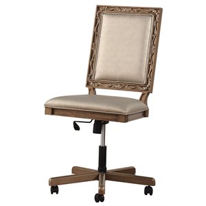 acme orianne executive office chair in champagne pu and antique gold