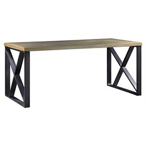 acme jennavieve rectangle writing desk with metal base in gold aluminum