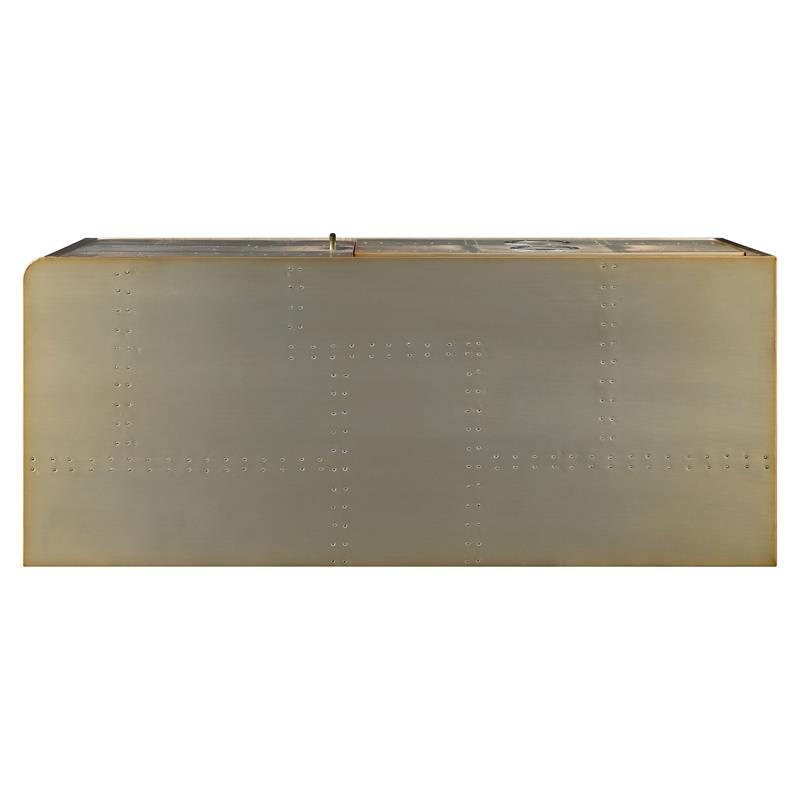 ACME Jennavieve 2-Drawers Aluminum Office Storage Cabinet with Casters in Gold