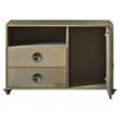 ACME Jennavieve 2-Drawers Aluminum Office Storage Cabinet with Casters in Gold