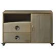 ACME Jennavieve 2-Drawers Aluminum Office Storage Cabinet with Casters in Gold