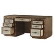ACME Orianne Wooden 7-Drawer Computer Desk and Hutch in Antique Gold