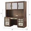 ACME Orianne Wooden 7-Drawer Computer Desk and Hutch in Antique Gold