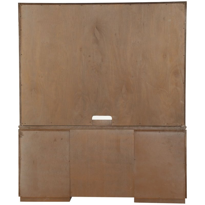 ACME Orianne Wooden 7-Drawer Computer Desk and Hutch in Antique Gold