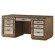 ACME Orianne Wooden 7-Drawer Computer Desk and Hutch in Antique Gold