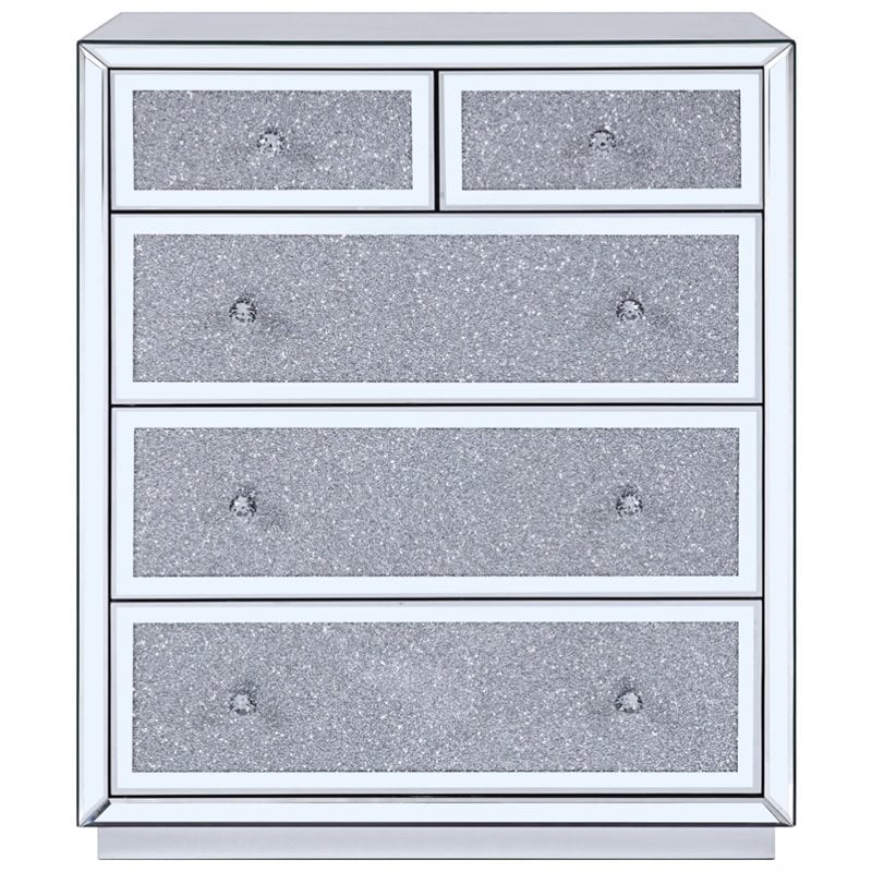 ACME Rekha Console Table in Wood and Mirrored Finish