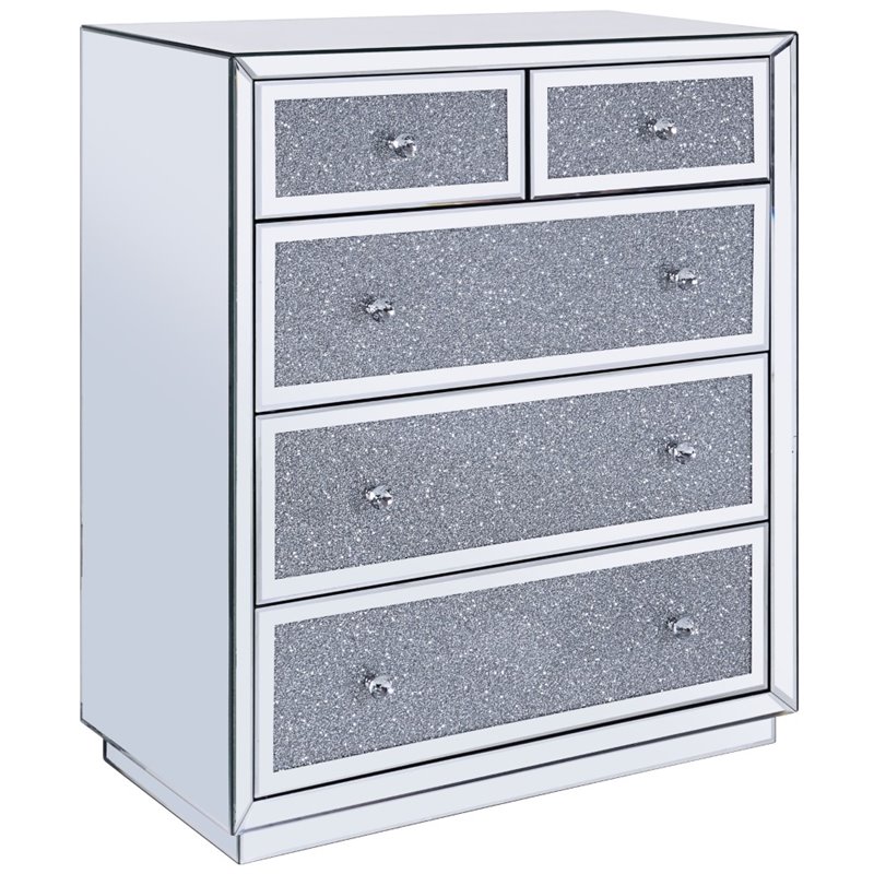 ACME Rekha Console Table in Wood and Mirrored Finish