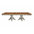 ACME Picardy Wood Double Pedestal Dining Table in Antique Pearl and Cherry Oak