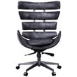 ACME Megan Leather Upholstered Office Chair in Vintage Black and Aluminum