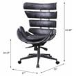 ACME Megan Leather Upholstered Office Chair in Vintage Black and Aluminum