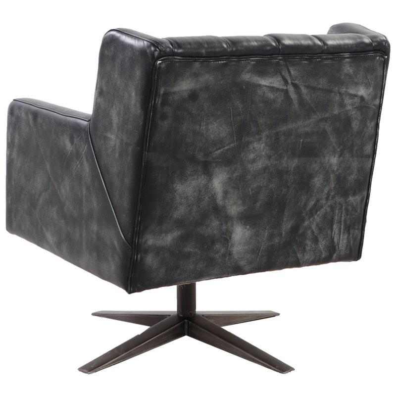 Acme Brancaster Executive Office Chair In Black Top Grain Leather