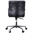 ACME Barack Tufted Leather Swivel Office Chair in Vintage Black and Aluminum