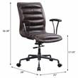 ACME Zooey Tufted Leather Upholstered Swivel Office Chair in Distress Chocolate