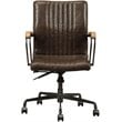 Sara 2 Piece Home Office Desk and Leather Rustic Swivel Office Chair Set
