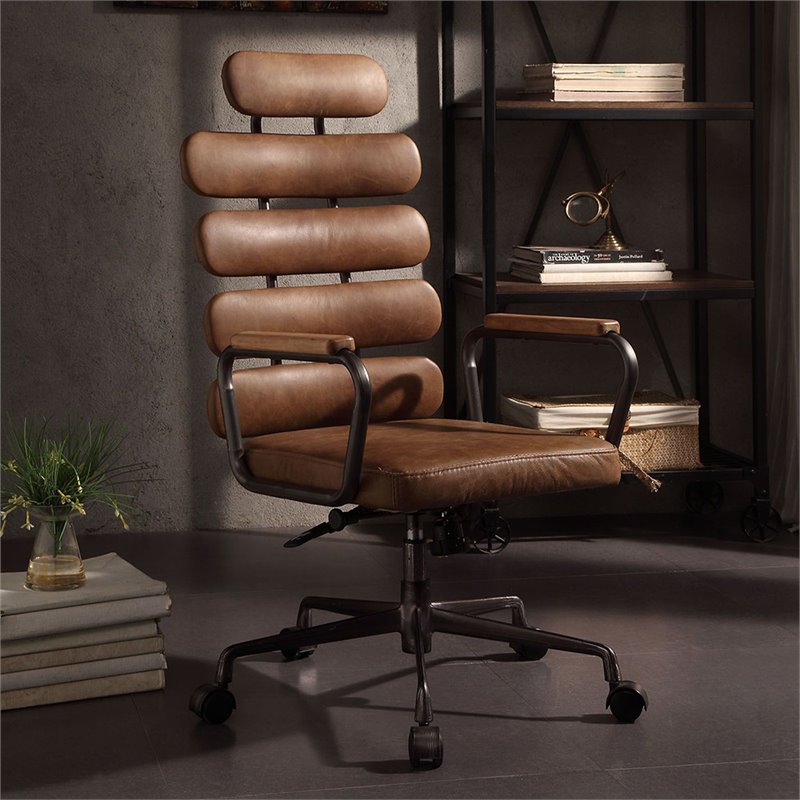 Actaki 2 Piece Executive Desk and HighBack Adjustable Swivel Office Chair Set
