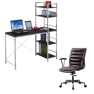 elvis 2 piece computer desk and executive office chair set