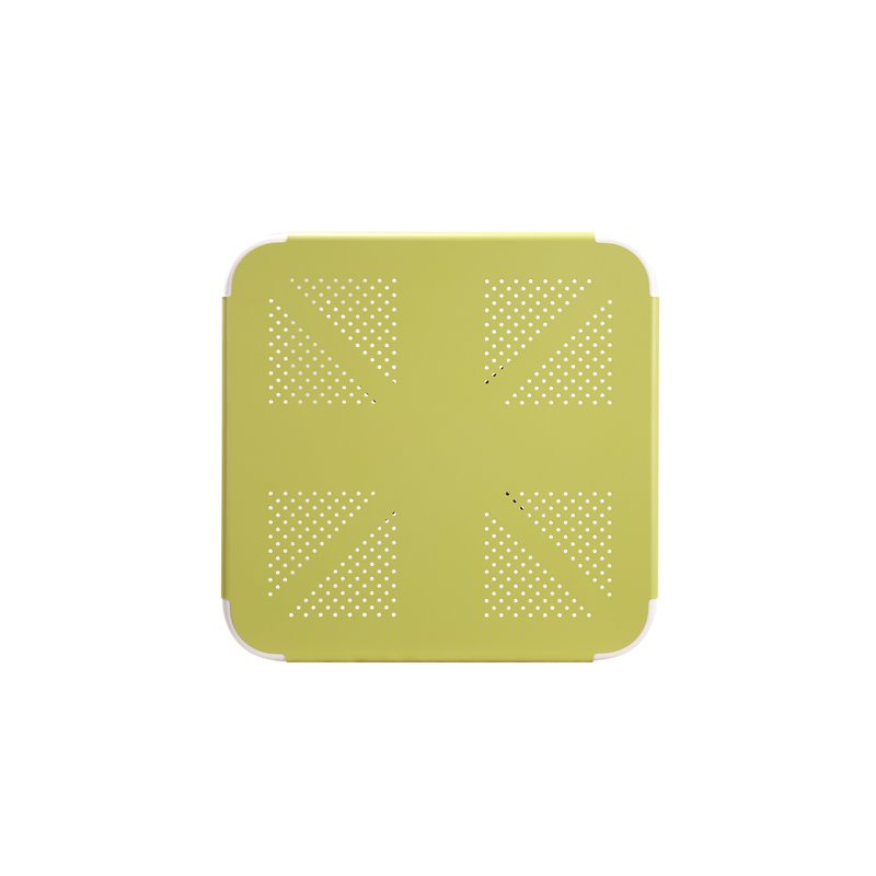 ACME Olson Square Metal Top Folding Table in Yellow and White
