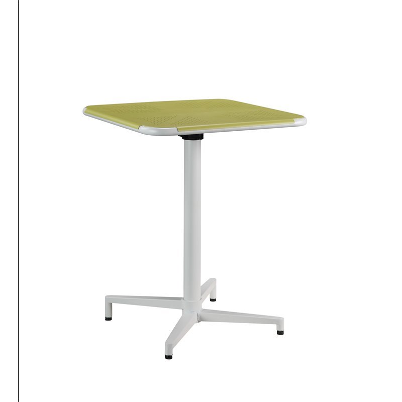 ACME Olson Square Metal Top Folding Table in Yellow and White